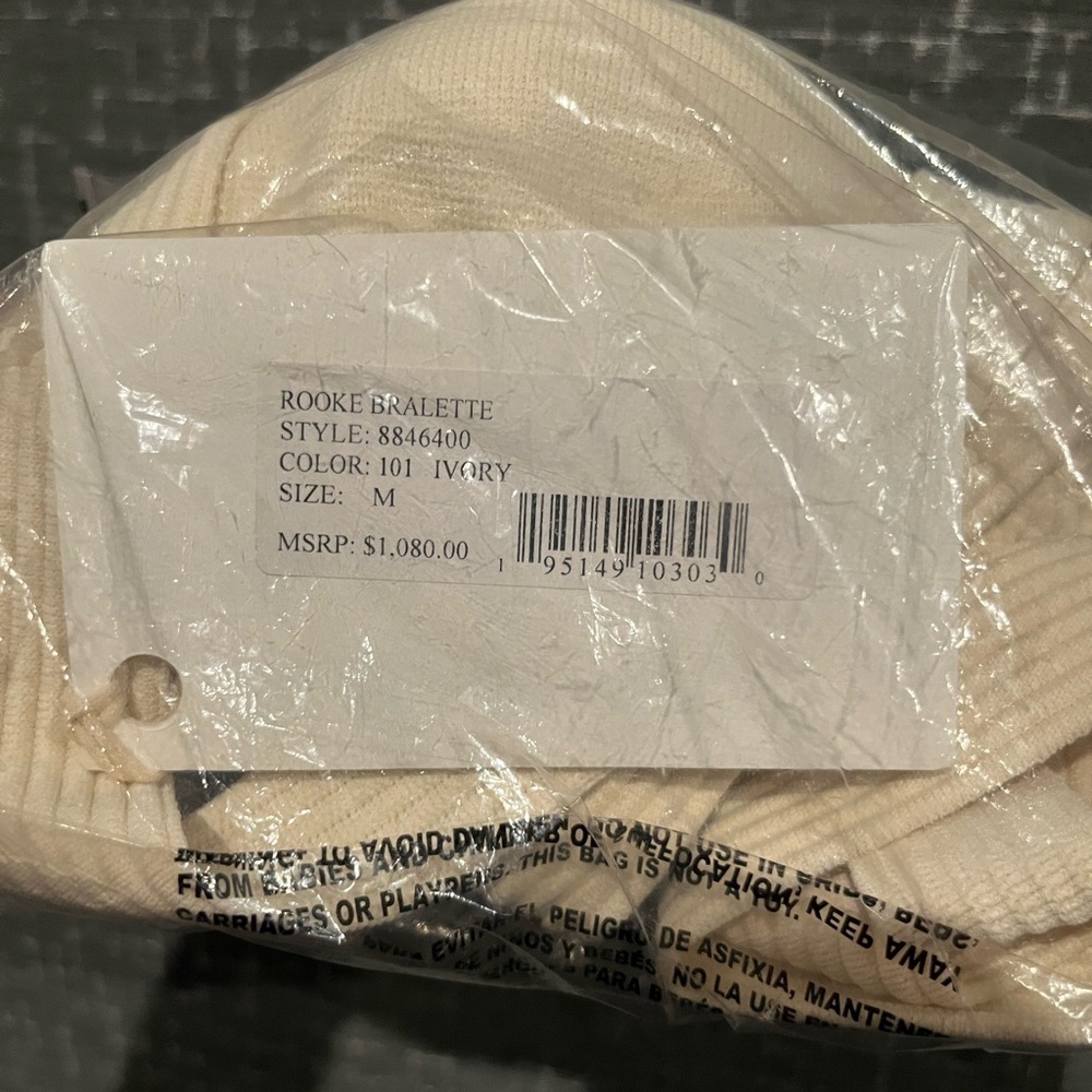 NWT KHAITE Rooke Halter Neck Bralette Top Ivory - Picture 5 of 5